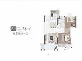 美的智慧城1期_2室2厅1卫 建面78平米