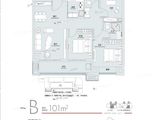 华发都荟天地_3室2厅2卫 建面101平米