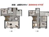 中海城市广场钻石湾_4室2厅3卫 建面208平米