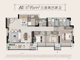 建发书香府_3室2厅2卫 建面95平米