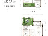 乐信云湖沉香康养度假小镇_3室2厅2卫 建面104平米