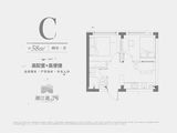 湘江道8号_2室1厅1卫 建面58平米